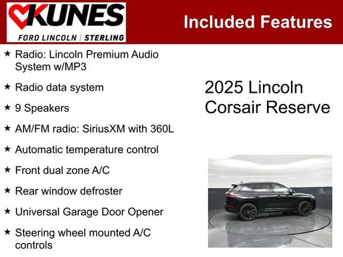 Used 2025 Lincoln Corsair Reserve w/ Jet Appearance Package image 3
