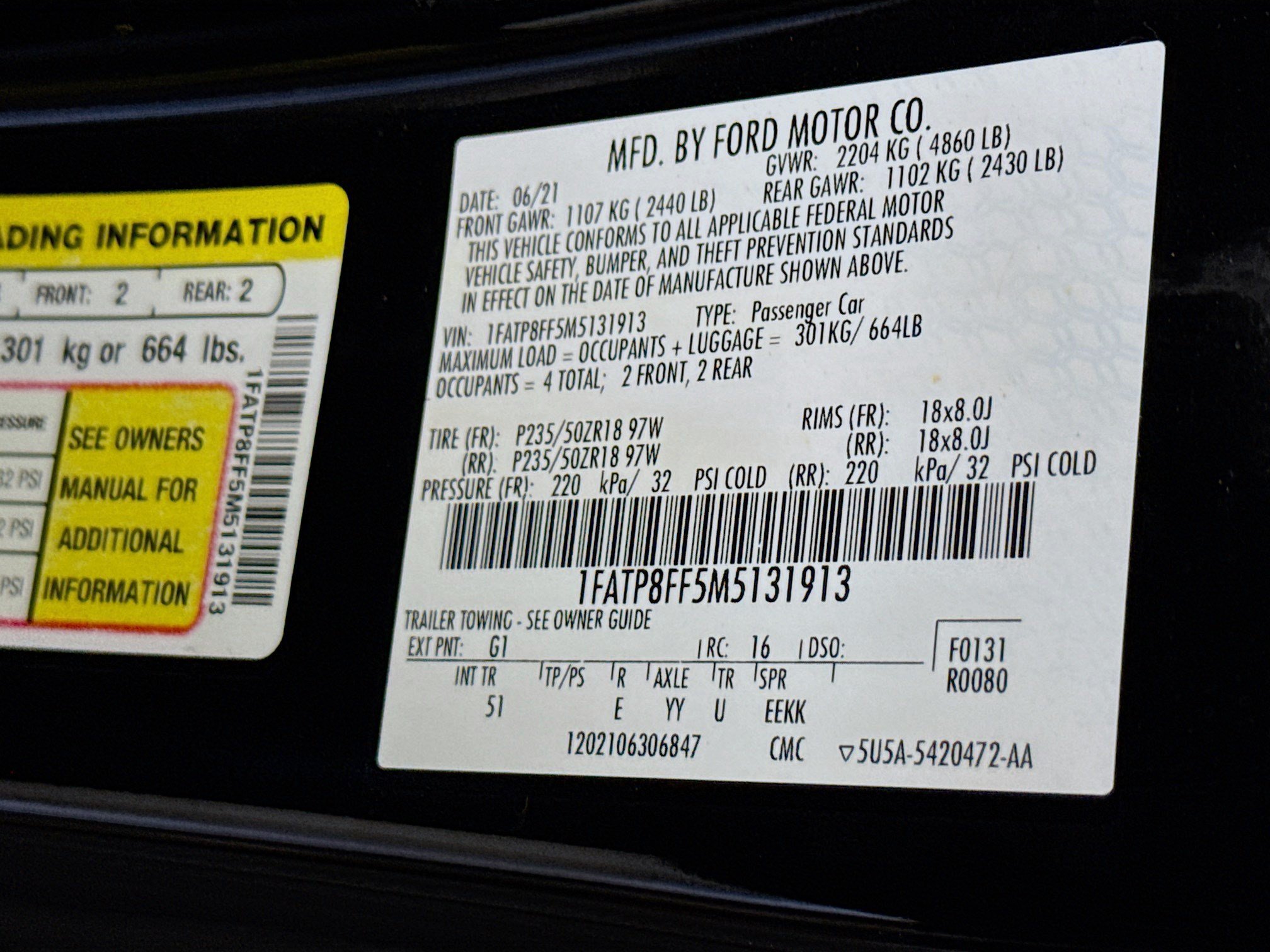 Used 2021 Ford Mustang GT Premium w/ Equipment Group 401A RWD image 38