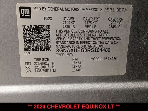 Used 2024 Chevrolet Equinox LT w/ LPO, Floor Liner Package image 29