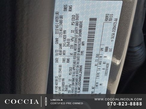 Certified 2022 Lincoln Corsair Reserve w/ Equipment Group 201A AWD/4WD image 27