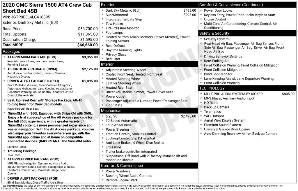 Used 2020 GMC Sierra 1500 AT4 w/ AT4 Premium Package AWD/4WD image 35