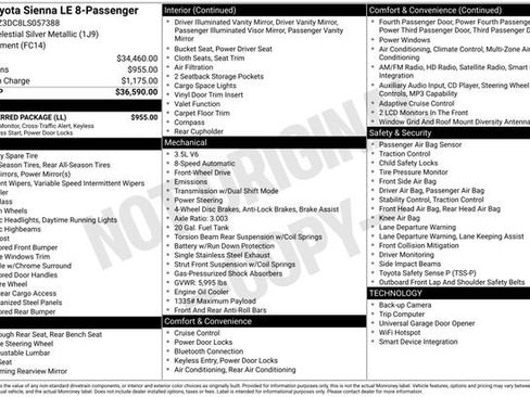 Used 2020 Toyota Sienna LE w/ LE Preferred Package FWD image 2