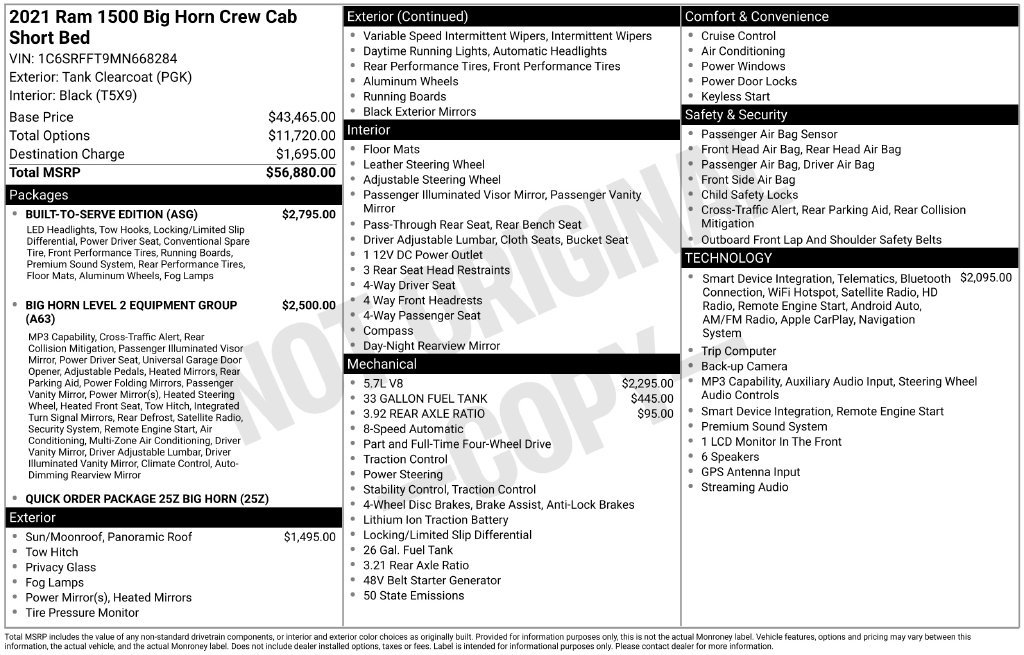 Used 2021 RAM 1500 Big Horn w/ Built-to-serve Edition AWD/4WD image 6