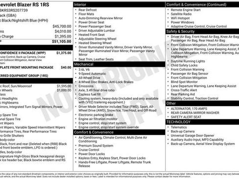Used 2024 Chevrolet Blazer RS w/ Driver Confidence II Package AWD/4WD image 2