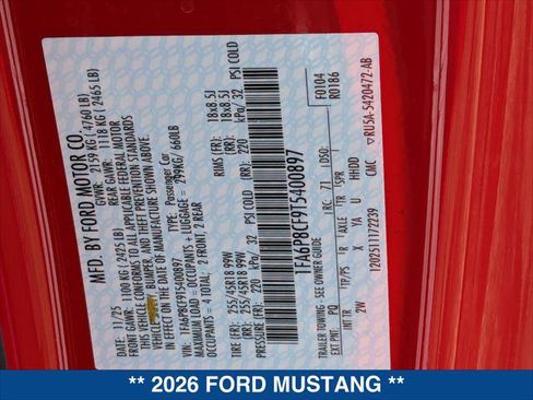 New 2026 Ford Mustang GT RWD image 19