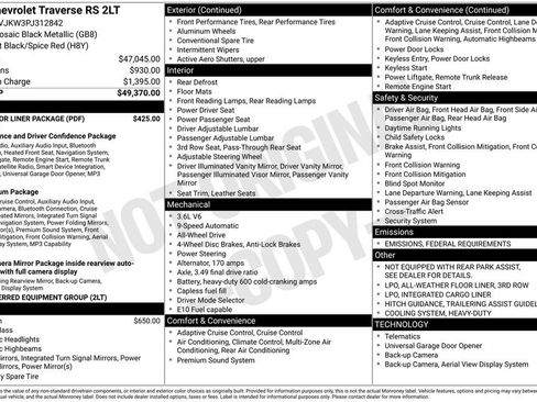 Certified 2023 Chevrolet Traverse RS w/ LPO, Floor Liner Package image 28