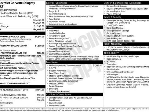 Used 2023 Chevrolet Corvette Stingray Premium Cpe w/ Z51 Performance Package RWD image 33
