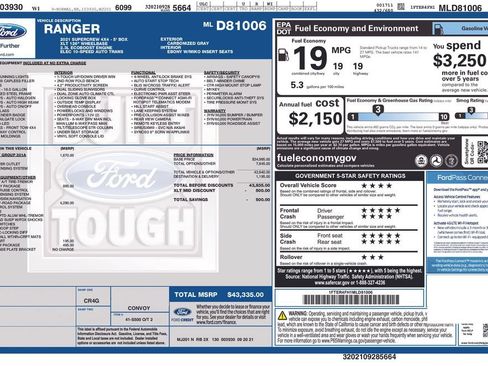 Used 2021 Ford Ranger XLT w/ Tremor Off-Road Package AWD/4WD image 57