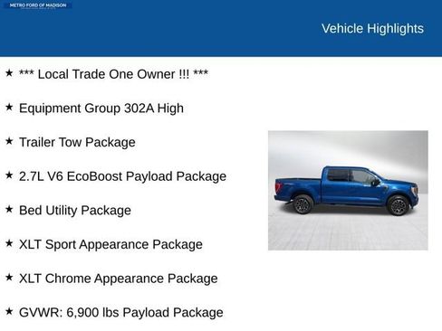 Certified 2022 Ford F150 XLT w/ Equipment Group 302A High image 2