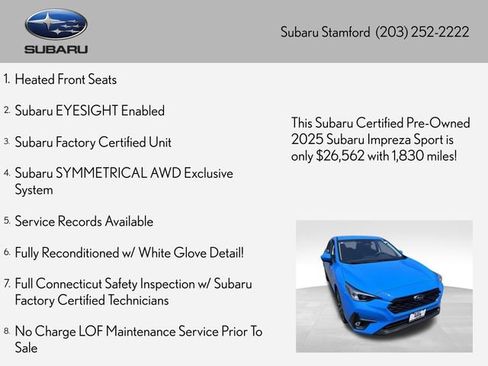 Used 2025 Subaru Impreza 2.0i Sport AWD/4WD image 2