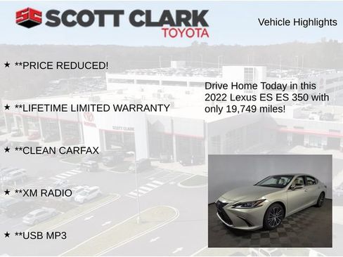 Used 2022 Lexus ES 350 w/ Premium Package FWD image 13