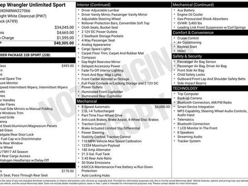 Used 2022 Jeep Wrangler Unlimited Sport AWD/4WD image 37