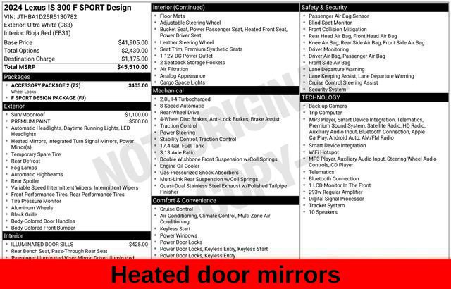 Used 2024 Lexus IS 300 F Sport w/ Accessory Package 2 RWD image 60