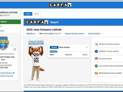 Used 2020 Jeep Compass Latitude w/ Cold Weather Group