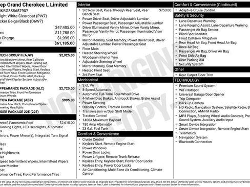 Certified 2025 Jeep Grand Cherokee L Limited w/ Luxury Tech Group II AWD/4WD image 50