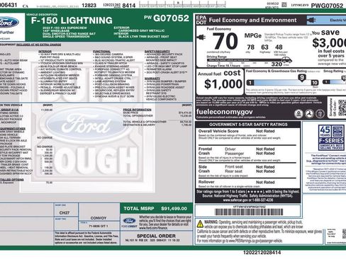 Used 2023 Ford F150 Lightning Lariat w/ Equipment Group 511A High image 3