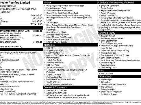 New 2026 Chrysler Pacifica Limited w/ Uconnect Theater Family Group image 38