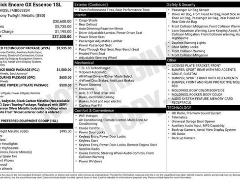 Used 2021 Buick Encore GX Essence w/ Advanced Technology Package AWD/4WD image 47
