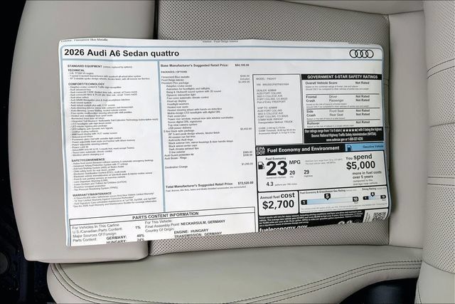 New 2026 Audi A6 Premium Plus AWD/4WD image 13