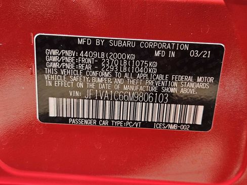 Used 2021 Subaru WRX Premium w/ Popular Package #1 AWD/4WD image 33