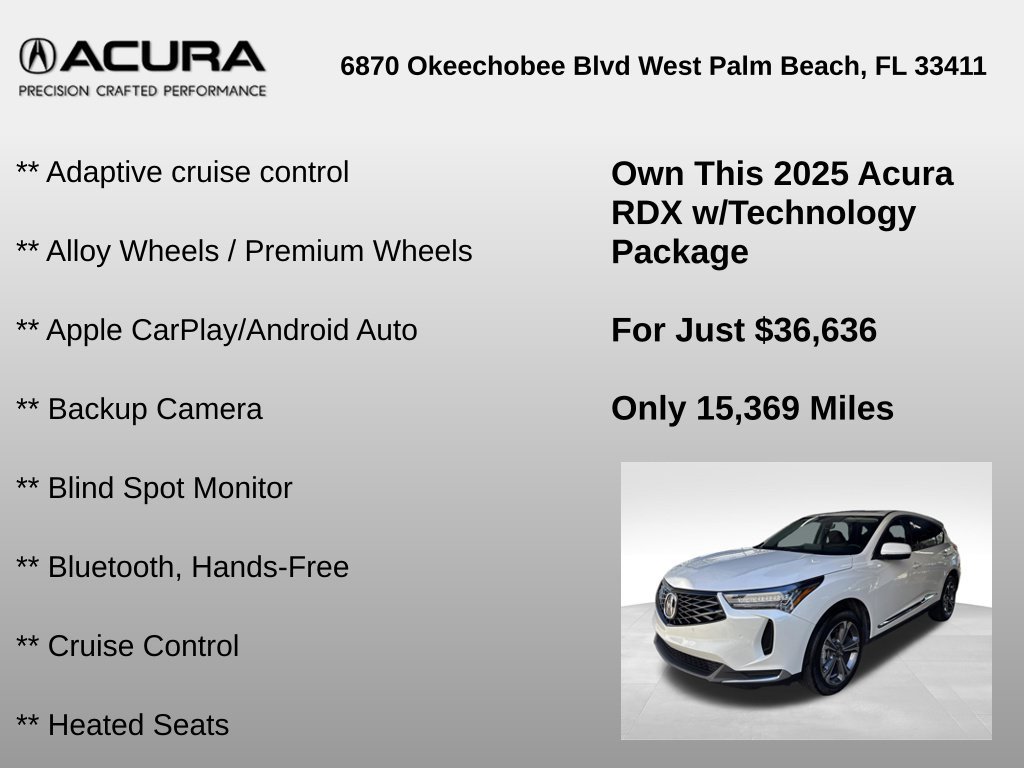 Used 2025 Acura RDX w/ Technology Package AWD/4WD image 6