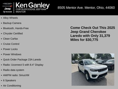 Certified 2025 Jeep Grand Cherokee Laredo AWD/4WD image 5