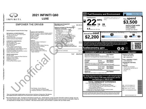 Used 2021 INFINITI Q60 3.0t Luxe w/ Essential Package image 53