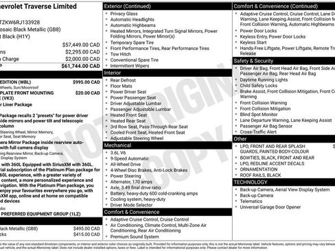 Certified 2024 Chevrolet Traverse Premier w/ Redline Edition AWD/4WD image 6