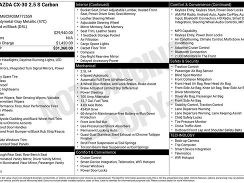 Certified 2025 MAZDA CX-30 AWD 2.5 S w/ Preferred Package image 36