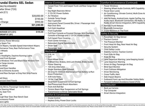 Used 2020 Hyundai Elantra SEL w/ Cargo Package (C1) FWD image 33