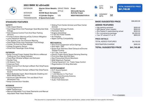 Used 2022 BMW X2 sDrive28i w/ Convenience Package FWD image 4