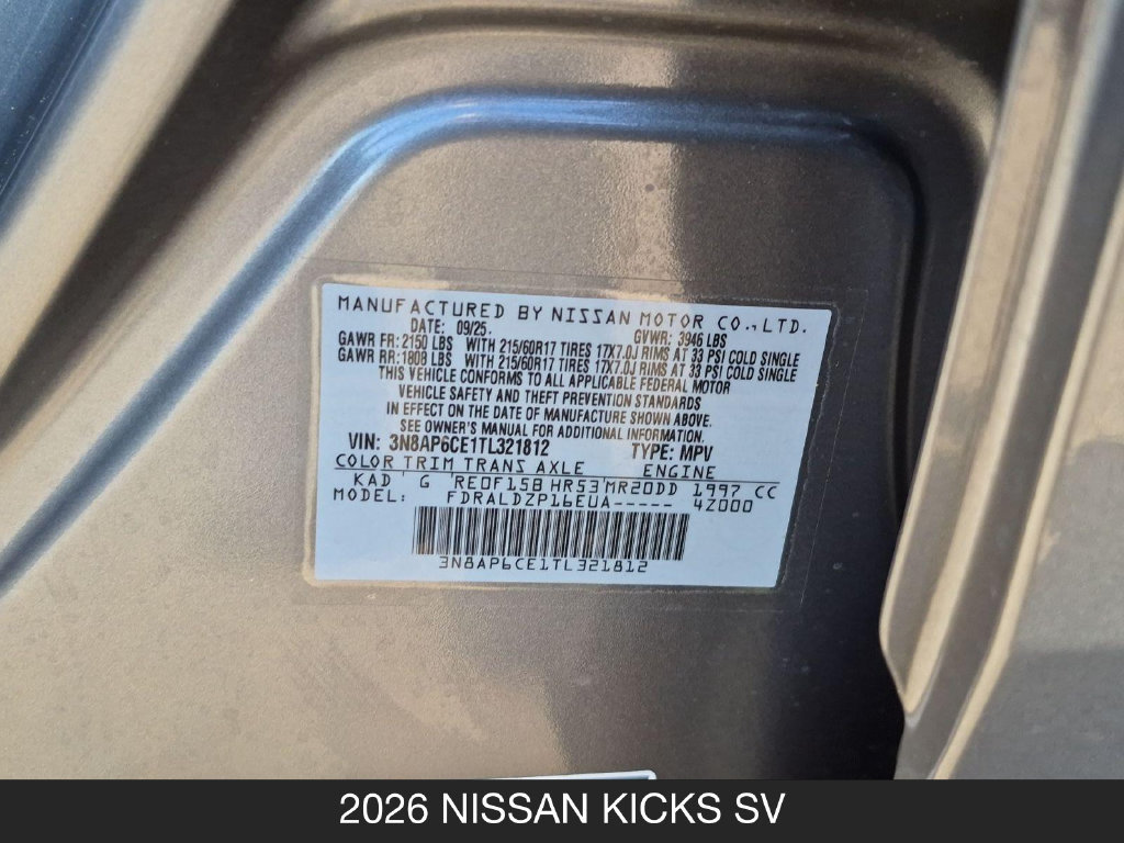 Certified 2026 Nissan Kicks SV FWD image 23