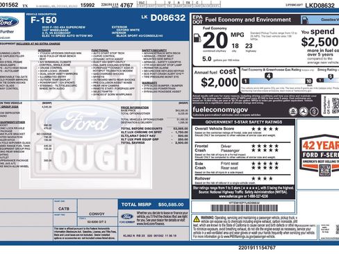 Used 2020 Ford F150 XLT w/ Equipment Group 302A Luxury AWD/4WD image 13