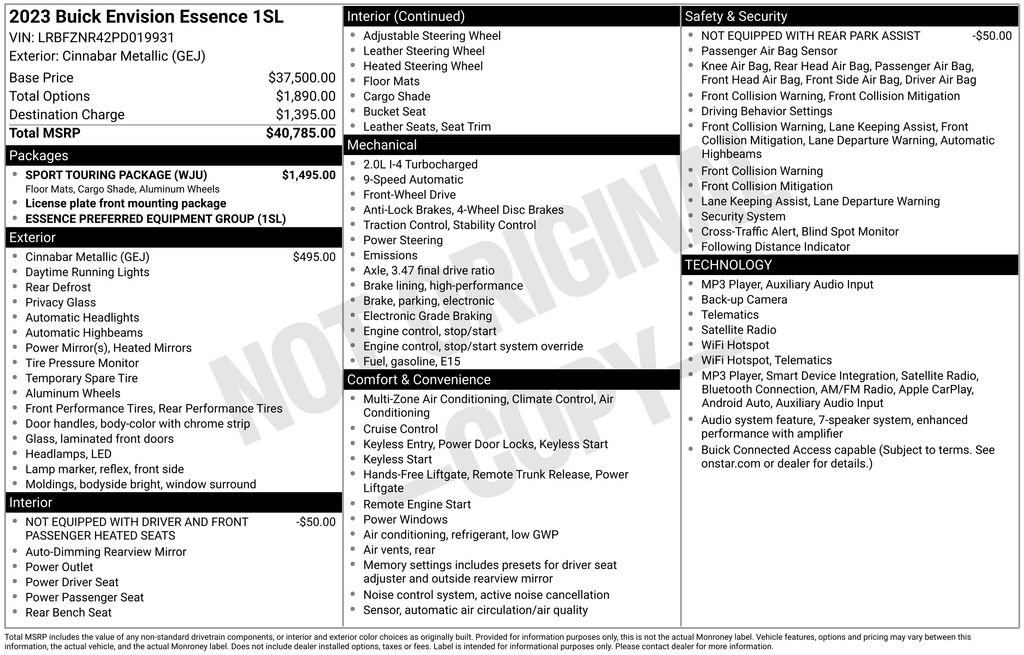 Used 2023 Buick Envision Essence w/ Sport Touring Package FWD image 24