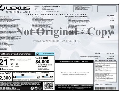 Used 2021 Lexus LS 500 AWD w/ Interior Upgrade Package image 2