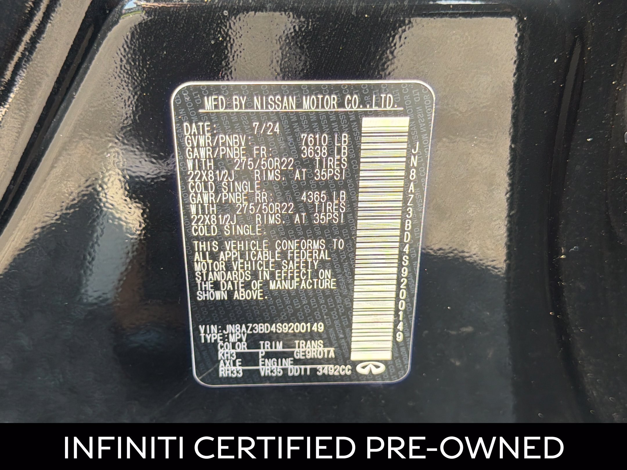Certified 2025 INFINITI QX80 Luxe RWD image 27