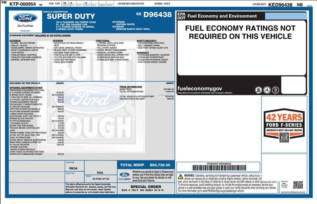 Used 2019 Ford F350 XL w/ XL Value Package AWD/4WD image 3