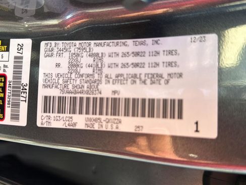 Certified 2024 Toyota Sequoia Capstone AWD/4WD image 45