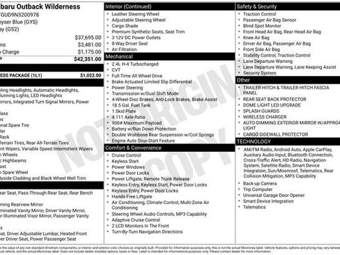 Used 2022 Subaru Outback Wilderness w/ Wilderness Package AWD/4WD image 6
