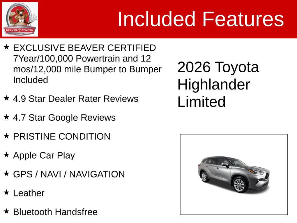Used 2026 Toyota Highlander Limited AWD/4WD image 4