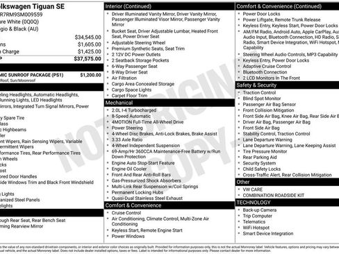 Used 2025 Volkswagen Tiguan SE w/ Panoramic Sunroof Package image 32