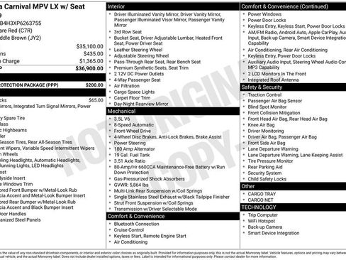 Used 2023 Kia Carnival LX w/ Paint Protection Package FWD image 6