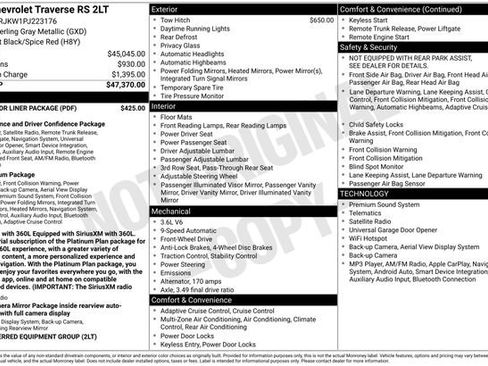 Used 2023 Chevrolet Traverse RS w/ LPO, Floor Liner Package FWD image 4