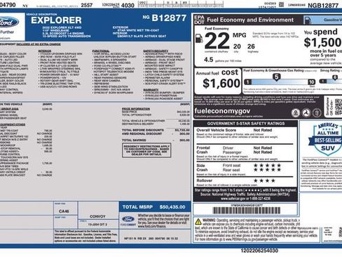 Certified 2022 Ford Explorer XLT w/ Equipment Group 202A image 24