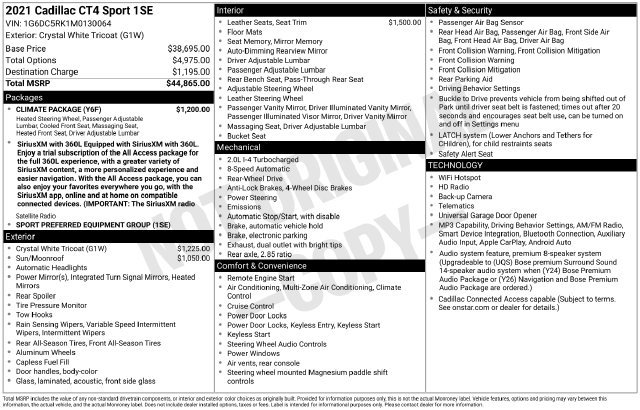 Used 2021 Cadillac CT4 Sport w/ Climate Package RWD image 8