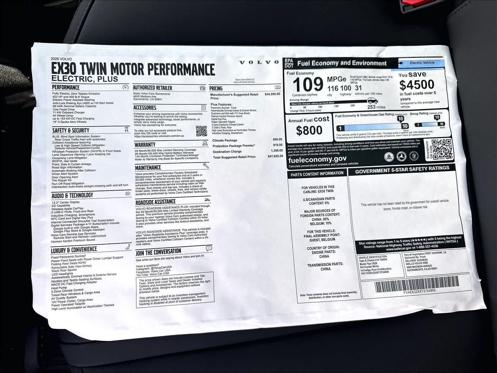 New 2026 Volvo EX30 Plus w/ Protection Package Premier AWD/4WD image 36