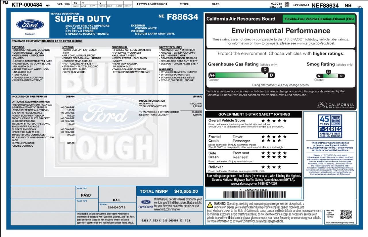Used 2022 Ford F250 XL w/ Power Equipment Group RWD image 4