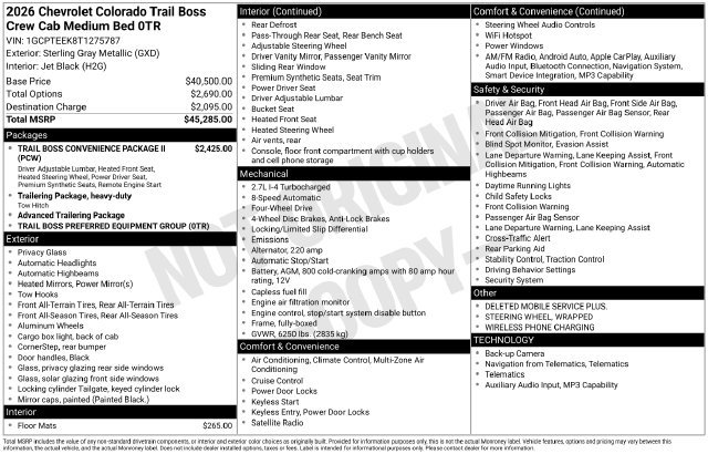 New 2026 Chevrolet Colorado Trail Boss AWD/4WD image 4