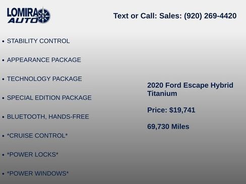 Used 2020 Ford Escape Titanium w/ Titanium Premium Package 2.0 AWD/4WD image 7