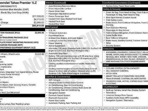 New 2025 Chevrolet Tahoe Premier w/ Sun And Tow Package image 6